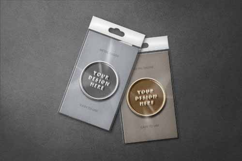 金属徽章PS样机模板 - PNG派