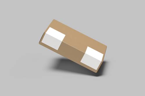 带贴纸牛皮纸包装盒PS样机模板 - PNG派