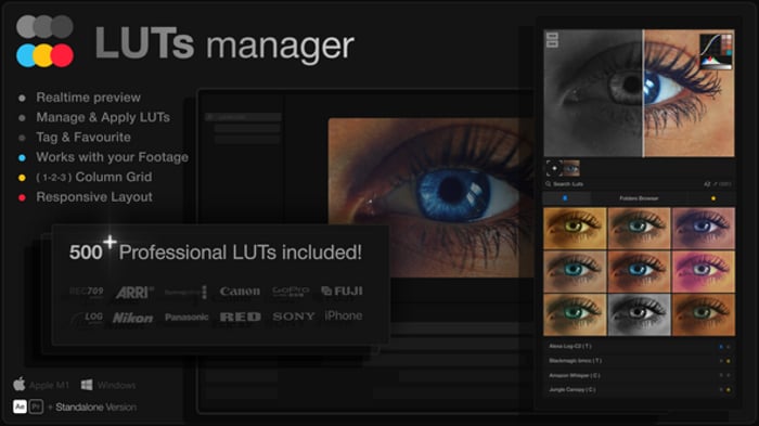 Premiere Pro LUTs管理器500专业调色素材LUTs - PNG派