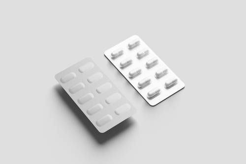 胶囊药片的泡罩铝塑包装PS样机模板 - PNG派