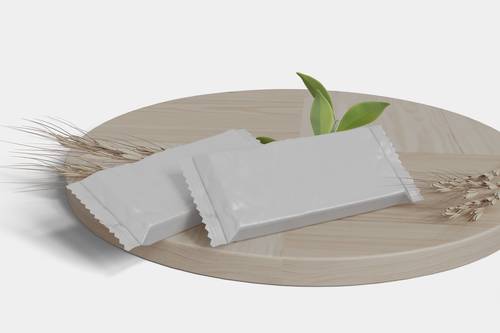 条形袋巧克力零食独立包装PS样机模板 - PNG派