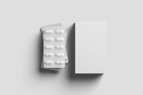 胶囊药片包装PS样机模板 - PNG派