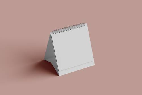 正方形翻页桌历PS样机模板 - PNG派