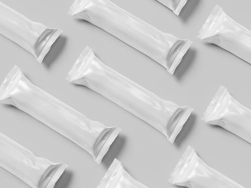 条形袋巧克力零食独立包装PS样机模板 - PNG派