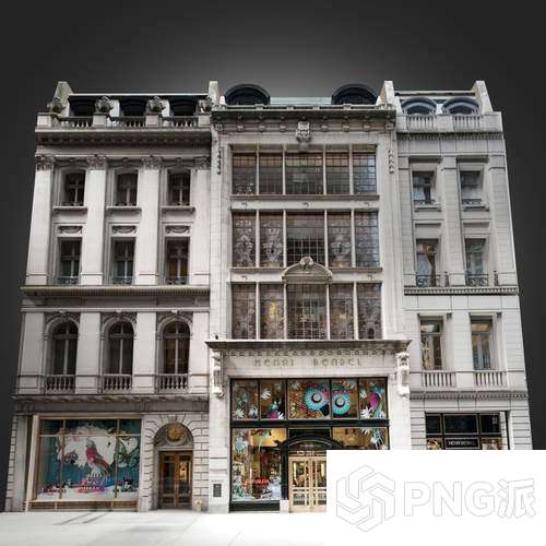 欧式立面商业建筑3D模型 - PNG派