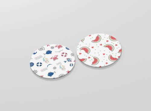 不同样式杯垫PS样机模板 - PNG派