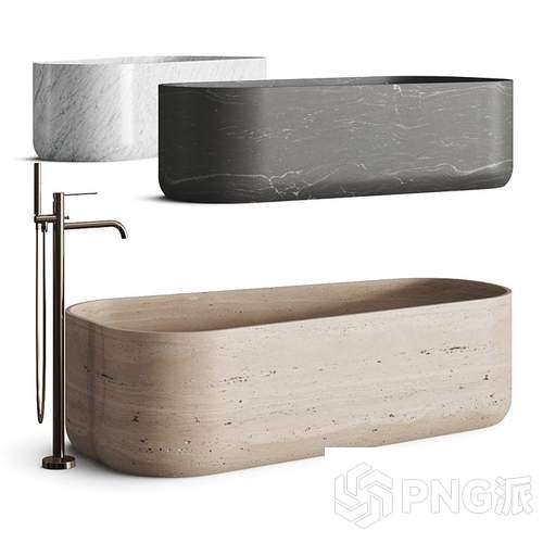 时尚浴缸洗手池3D模型 - PNG派