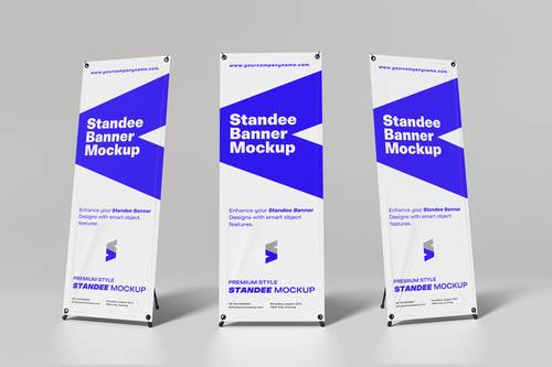 展架易拉宝牌PS样机模板 - PNG派