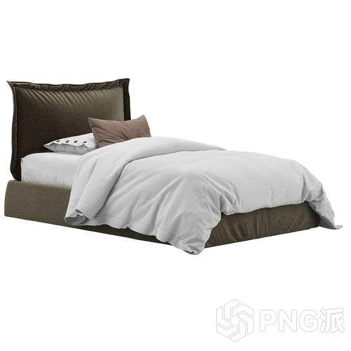 简约床3D模型 - PNG派