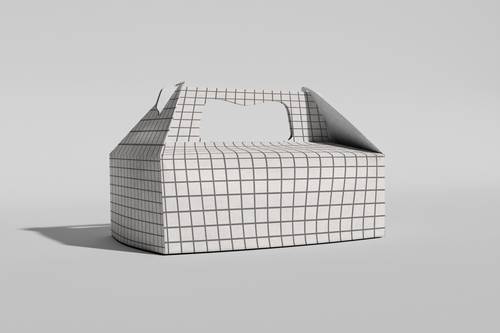 手提式食品包装盒PS样机模板 - PNG派