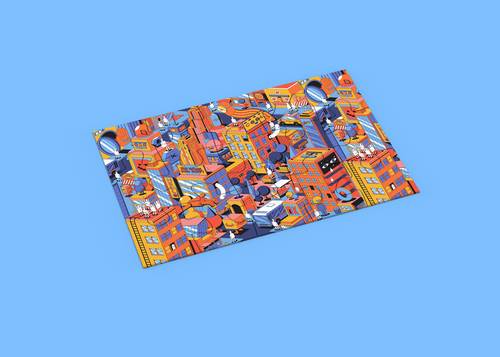 拼图卡片玩具PS样机模板 - PNG派