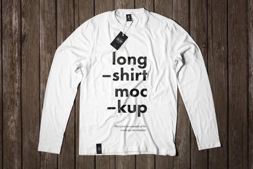 长袖T恤的服装展示PS样机模板 - PNG派