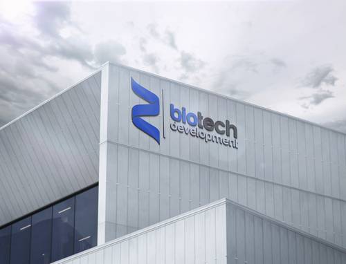 3D立体LOGO招牌、建筑外墙LOGO展示PS样机模板 - PNG派