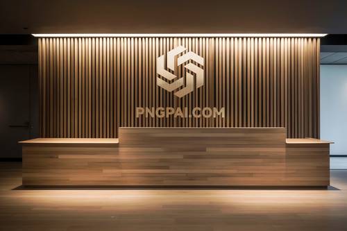 木制背景墙立体LOGO展示PS样机模板 - PNG派