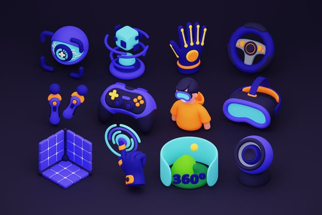 虚拟现实3D图标 - PNG派