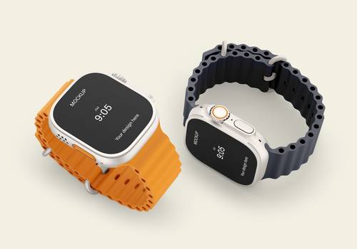 苹果智能手表PS样机模板 - PNG派