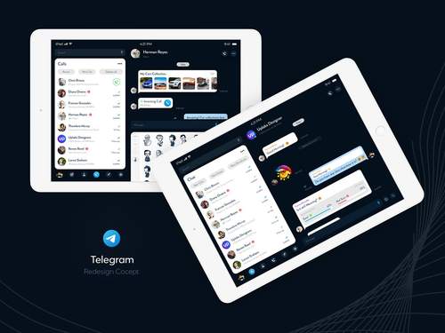 Telegram Messenger应用程序重新设计概念UI素材 - PNG派