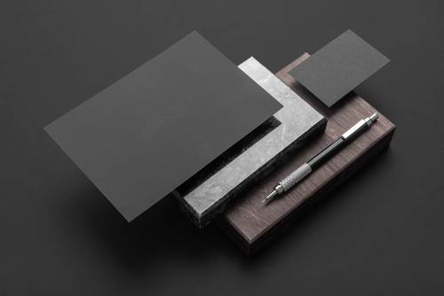 黑色系品牌VI样机展示PS模板 - PNG派