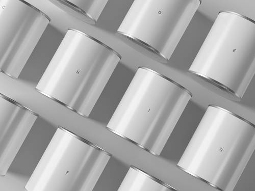 圆柱形金属锡罐包装PS样机模板 - PNG派