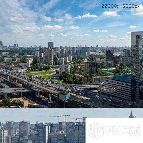 城市高架建筑群鸟瞰场景3D模型 - PNG派