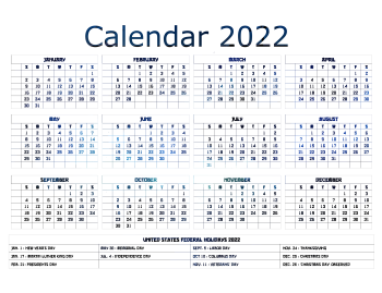 2022年日历 - PNG派