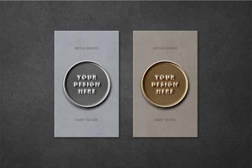 金属徽章PS样机模板 - PNG派