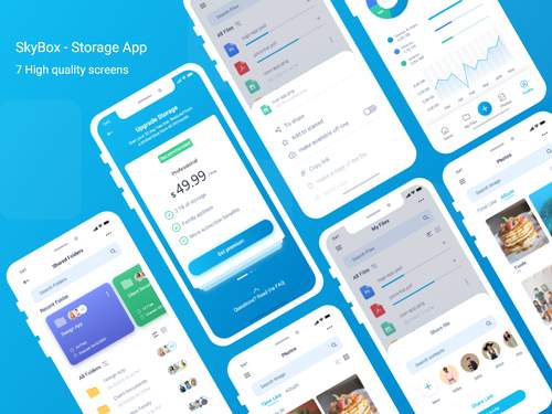 SkyBox 存储应用程序UI素材 - PNG派