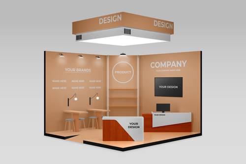 室内外展览展位PS样机模板 - PNG派