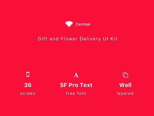 Zambak 礼品和鲜花递送应用程序UI套件 - PNG派
