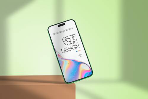 iPhone 16 ProMax在展示台PS样机模板 - PNG派