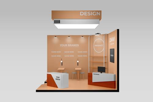 室内外展览展位PS样机模板 - PNG派