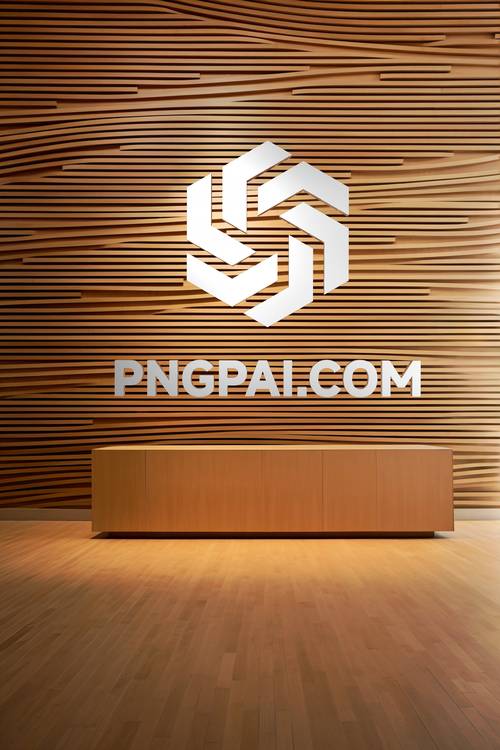木制背景墙立体LOGO展示PS样机模板 - PNG派