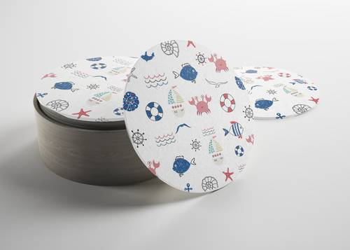 不同样式杯垫PS样机模板 - PNG派