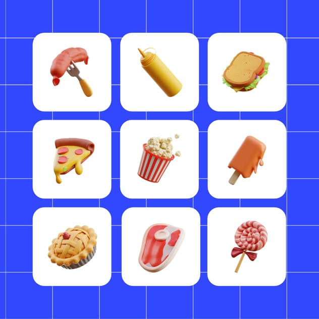 快餐美食3D图标资源包 - PNG派