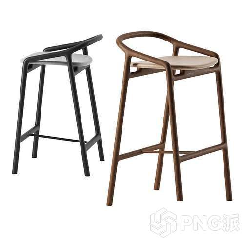 金属轻奢复古吧椅3D模型 - PNG派