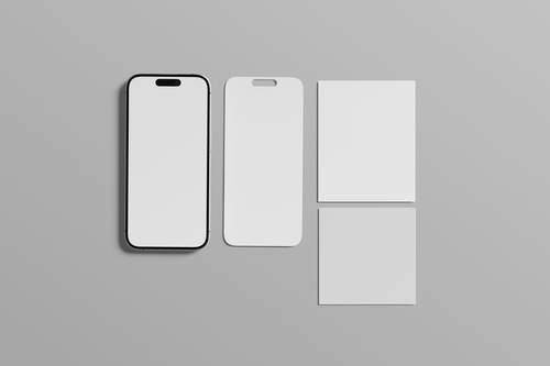 iPhone手机消息框浮动展示PS样机模板 - PNG派