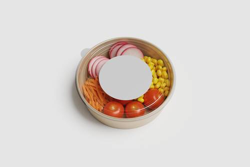 可密封的圆形食品保鲜盒PS样机模板 - PNG派