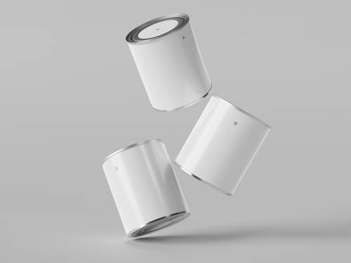 圆柱形金属锡罐包装PS样机模板 - PNG派