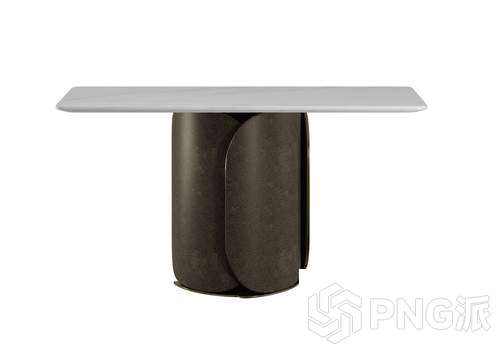 大理石面弧形柱长桌3D模型 - PNG派