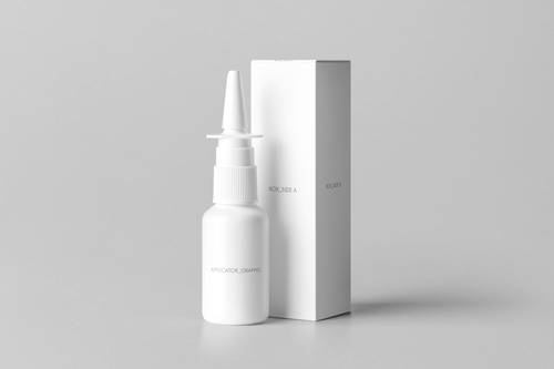 鼻腔喷雾类产品包装PS样机模板 - PNG派