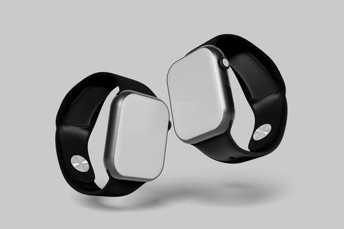 黑色苹果智能手表PS样机模板 - PNG派