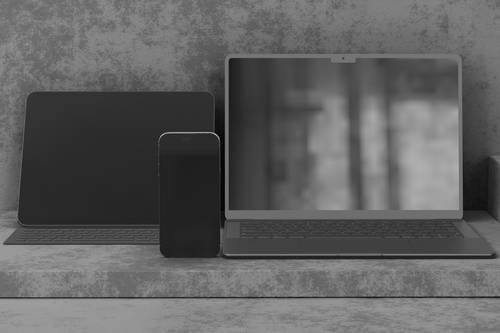 笔记本电脑移动设备展示PS样机模板 - PNG派