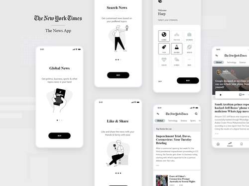 《纽约时报》应用程序重新设计UI素材 - PNG派