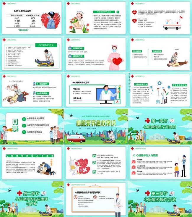 医疗保健培训PPT模板 - PNG派