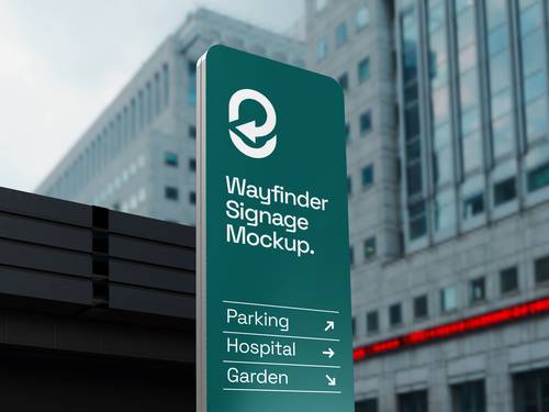 户外导视牌PS样机模板 - PNG派