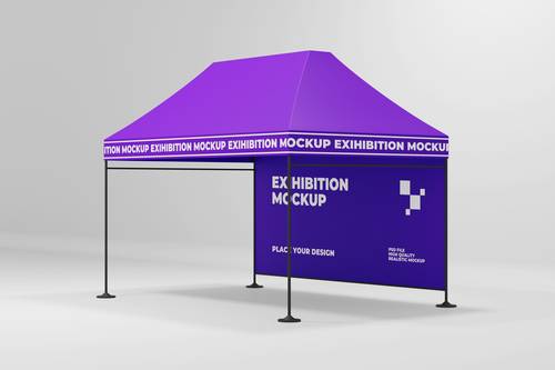 展会帐篷活动遮阳篷PS样机模板 - PNG派