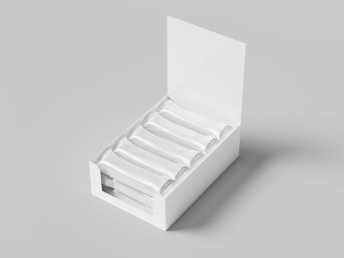 条形袋巧克力零食独立包装PS样机模板 - PNG派