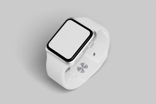 白色apple watch苹果智能手表PS样机模板 - PNG派