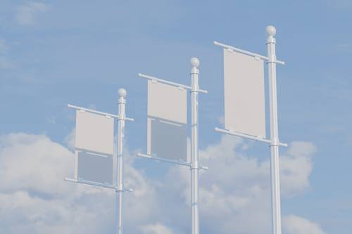 道旗路旗广告展示效果PS样机模板 - PNG派