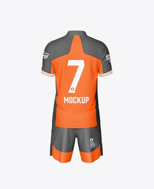 男士整套球衣短袖短裤PS样机模板 - PNG派